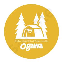 ogawa丸型ロッジロゴ ステッカーL