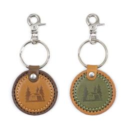 丸型レザーキーホルダー