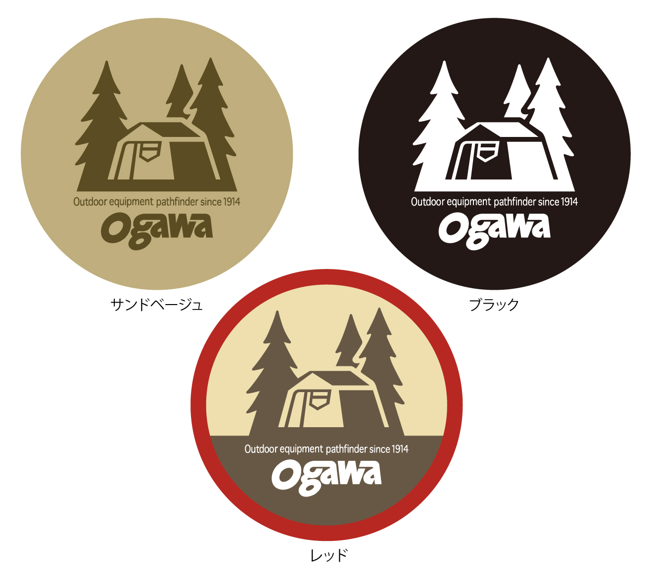 ogawa丸型ロッジロゴ ステッカーL ogawa ONLINE STORE